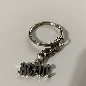AC/DC Metallic Keychain with Black Logo